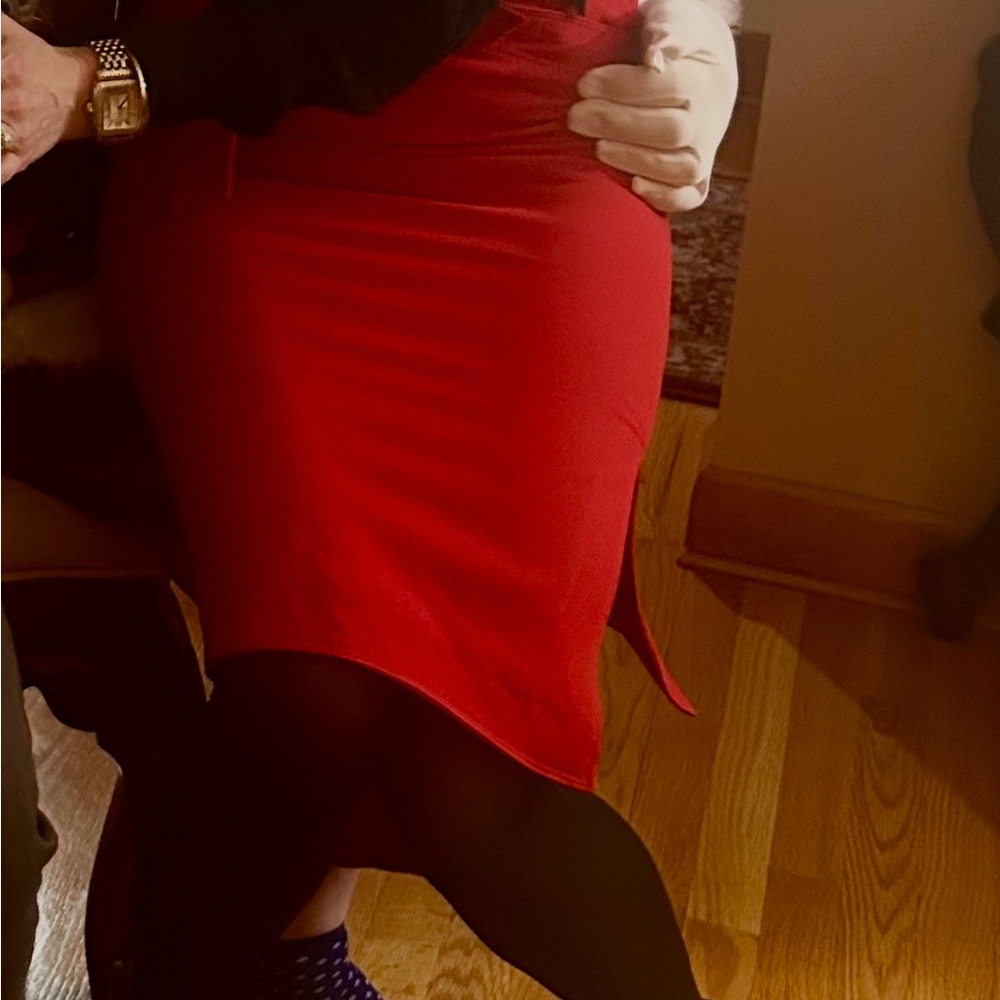 Banana Republic Red Tie Front Pencil Skirt - Picture 5 of 5